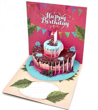 UNIQARD Glückwunschkarte Popup Karte 3D Karte - Außergewöhnliche Grußkarten zum Geburtstag - Geschenkideen, ideal für Gutscheine & Geldgeschenke - Für Kinder & Erwachsene (Englisch), 20x20 cm