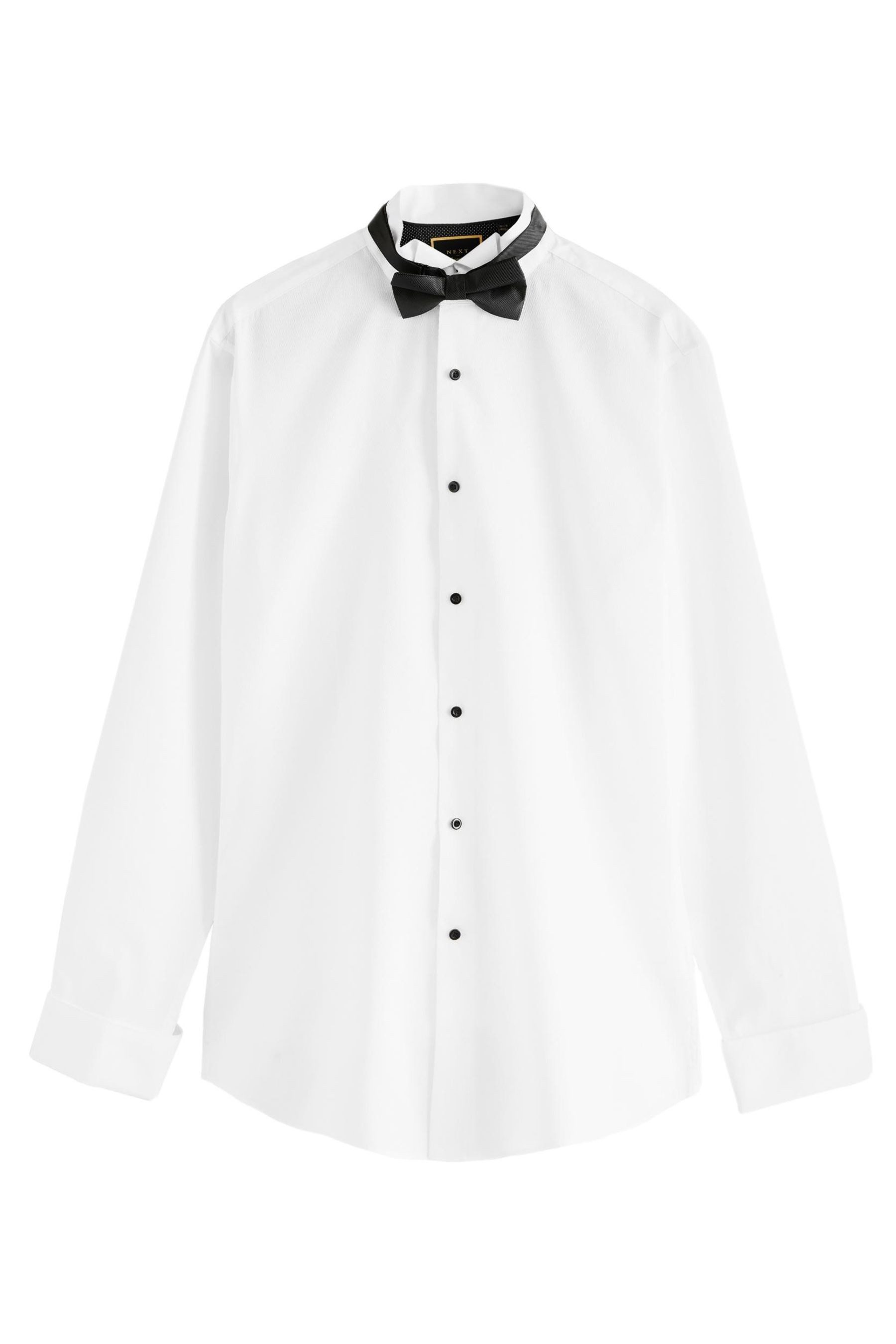 Langarmhemd Slim Fit Hemd mit Smokingkragen und Fliege im Set