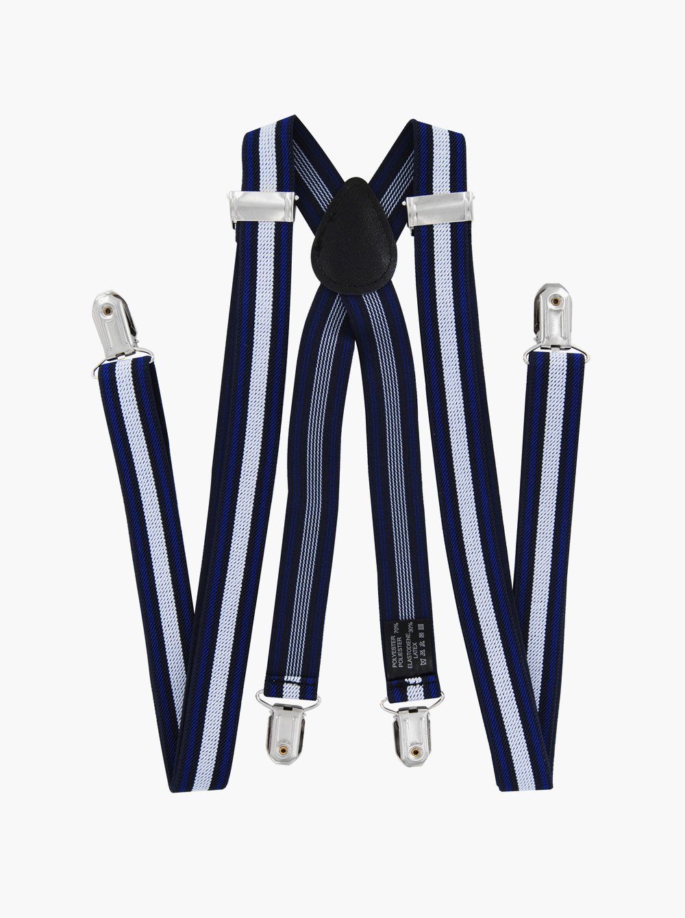 axy Hosenträger Herren Hosenträger mit Streifen 4 Stabile Clips X-Form 2,5cm Breit verstellbar und elastisch 120cm Lang