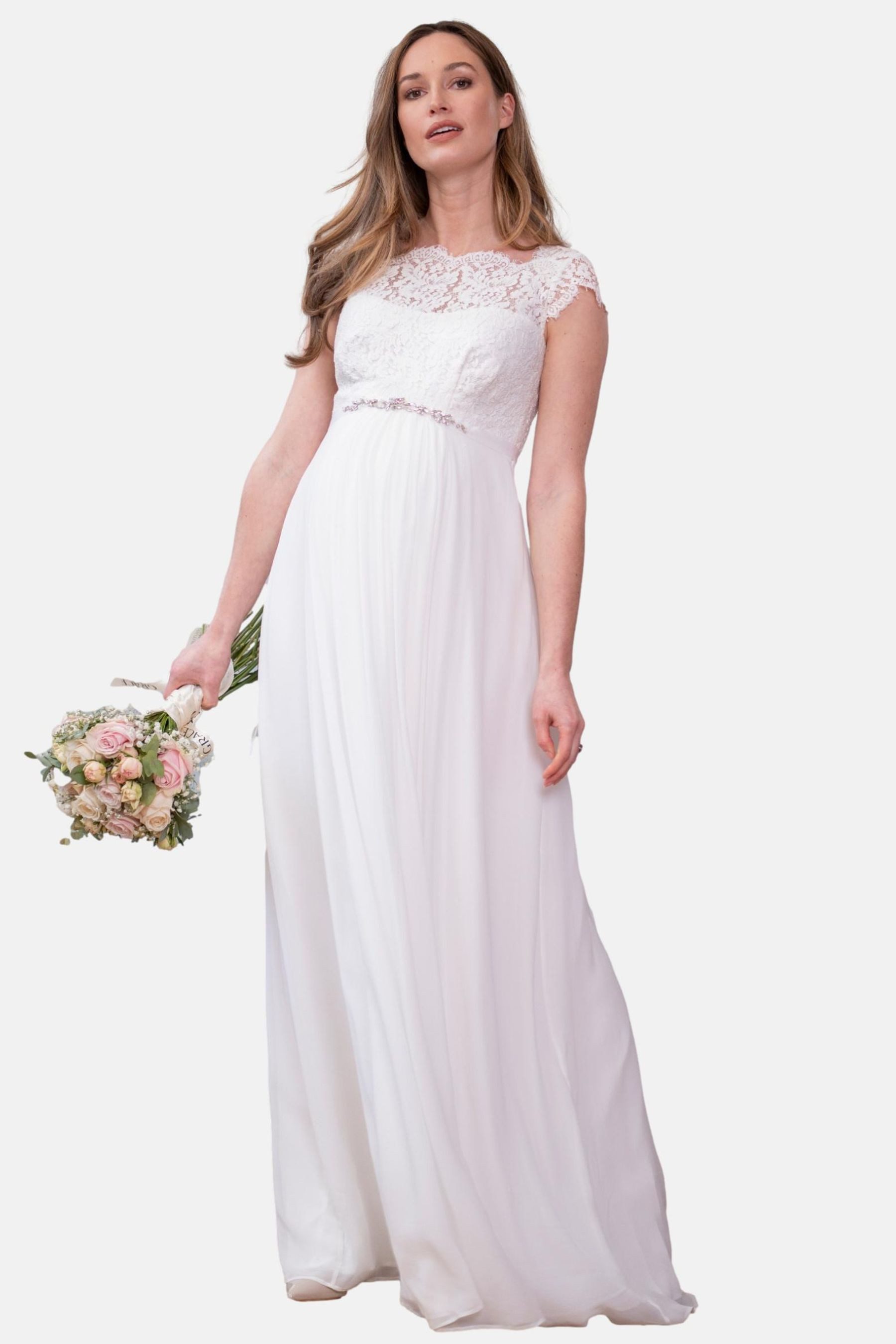 Seraphine Brautkleid Seraphine Umstands-Brautkleid mit Spitzenoberteil (1-tlg)