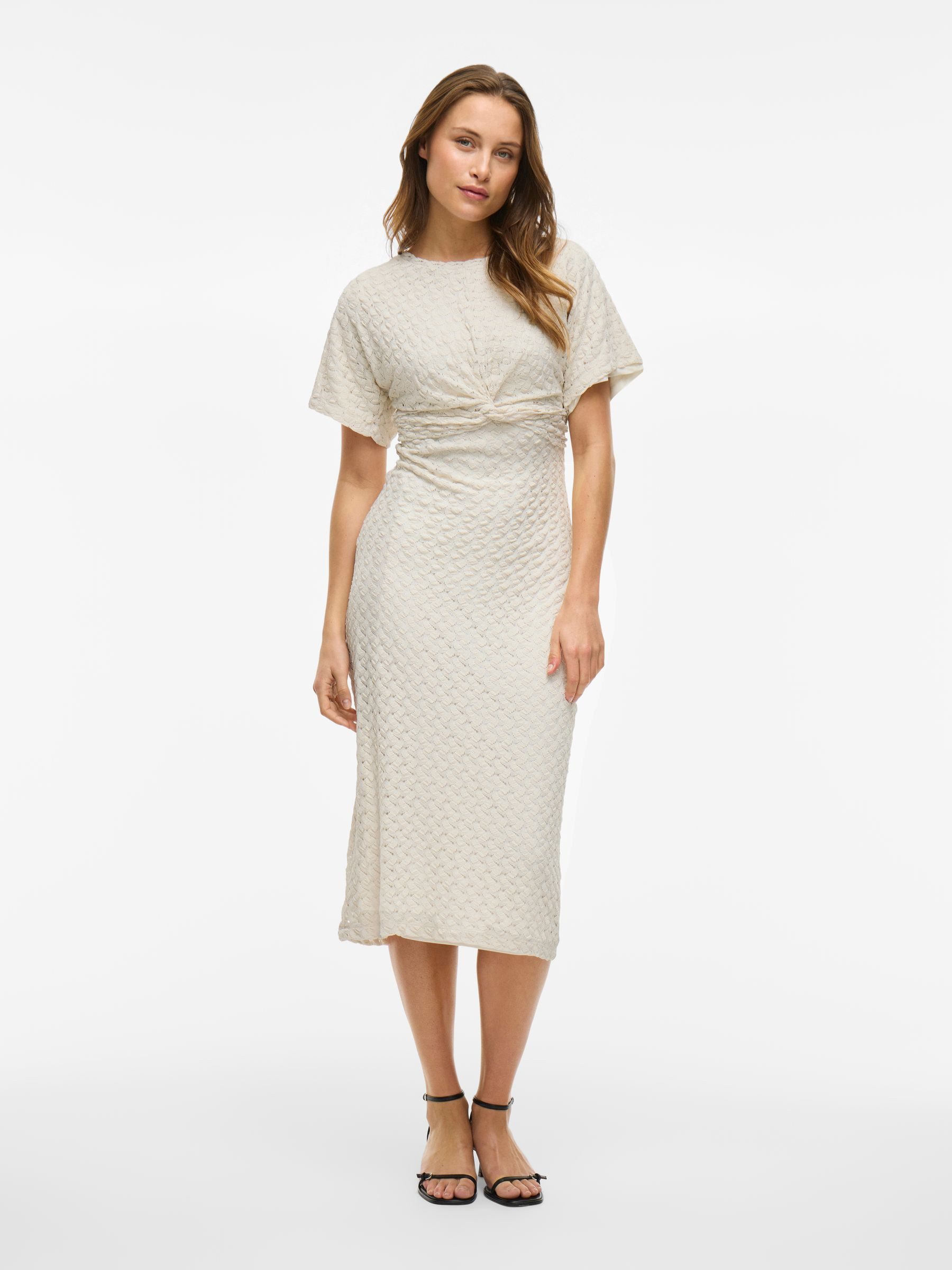 Vila Shirtkleid Geknoteter Taillenbereich, strukturiertes Muster, günstig online kaufen