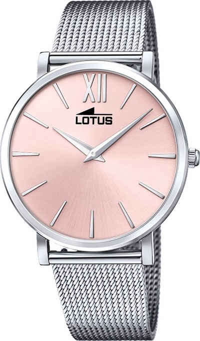 Lotus Quarzuhr Lotus Damen Armbanduhr Smart Casual, Damenuhr rund, mittel (ca. 38mm) Edelstahlarmband silber