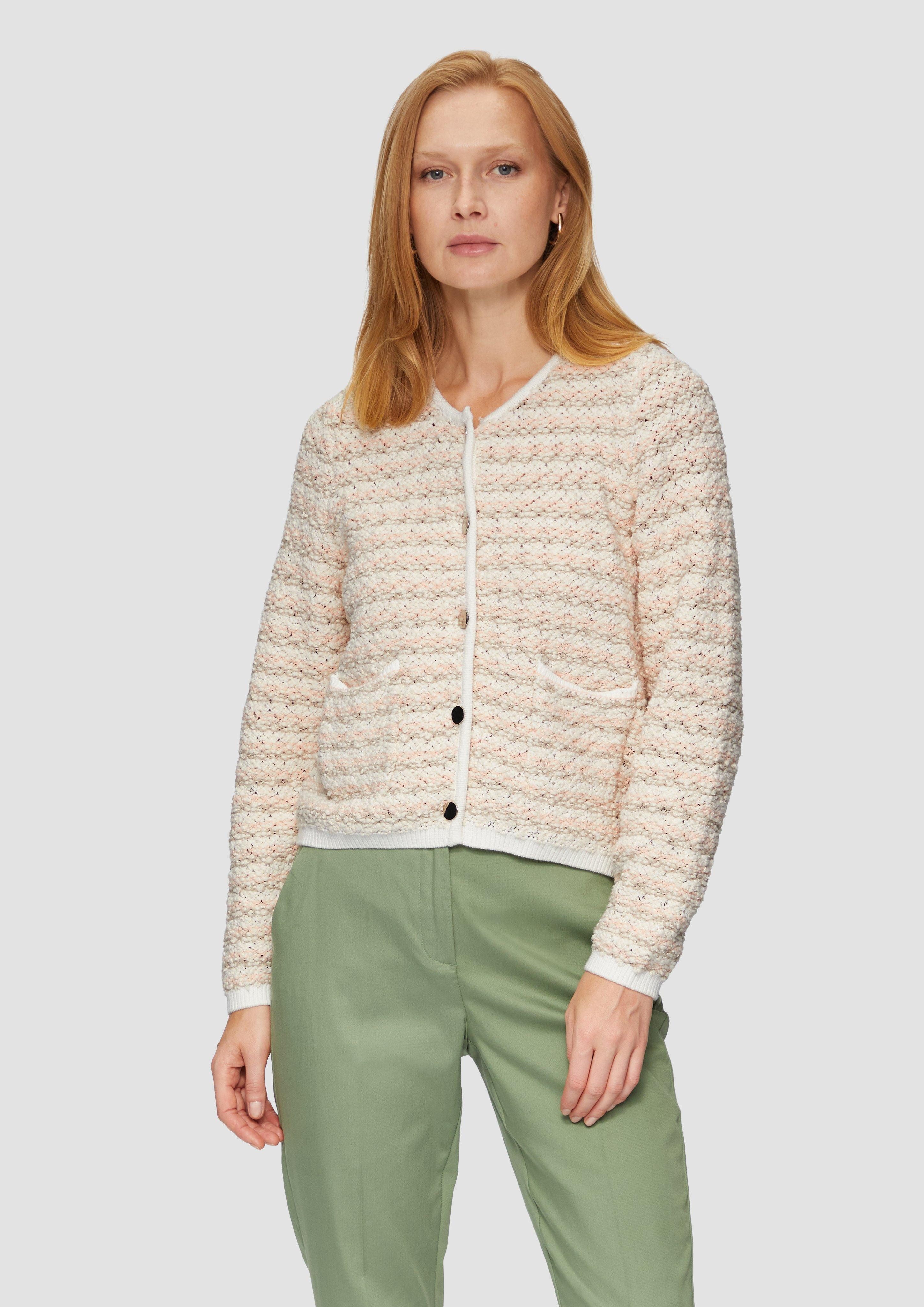 Strickjacke Cardigan in Boucléoptik