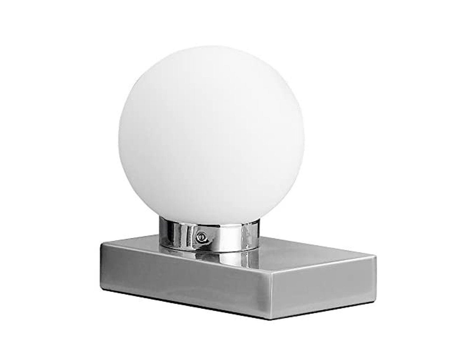 TRIO Leuchten LED Nachttischlampe, Dimmfunktion, LED wechselbar, warmweiß, Kleine Bauhaus Nachttisch-lampe dimmbar Touch Lampenschirm Glas, Ø12cm