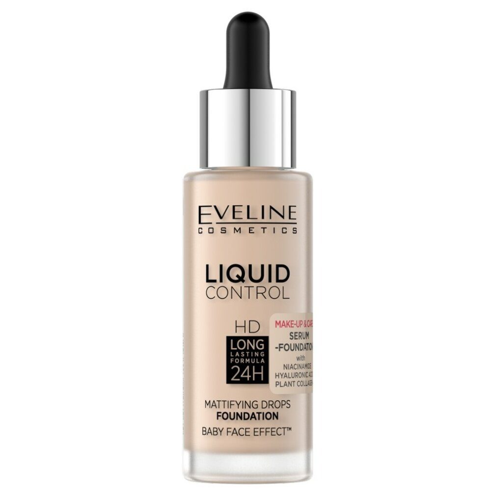 Eveline Cosmetics Foundation Liquid Control HD Face Primer mit Tropfer Nr. 002