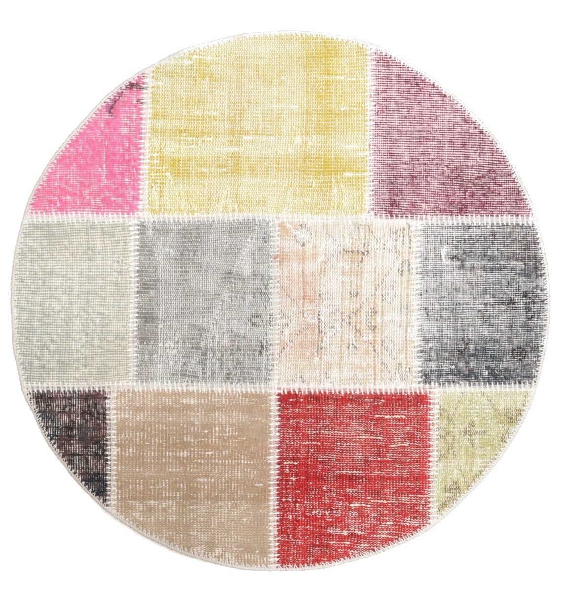 Carpet Avenue Teppich Patchwork 100x100, Rund, Höhe: 8 mm