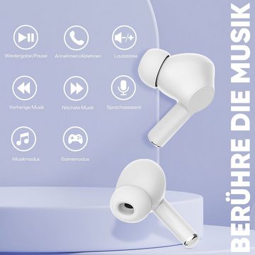Woyax Pro Bluetooth Kopfhörer mit Indicateur LED, HiFi Stereoklang In-Ear-Kopfhörer (HD 4 Mikrofon ENC, IPX5 Wasserdicht, in ear Ohrhörer für Sport und Arbeit, Tiefer Bass)