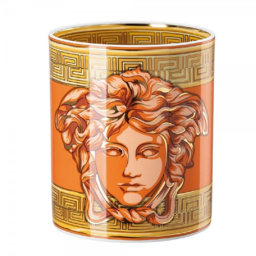 Versace Dekovase by Rosenthal Vase Medusa Amplified Orange Coin (18cm)