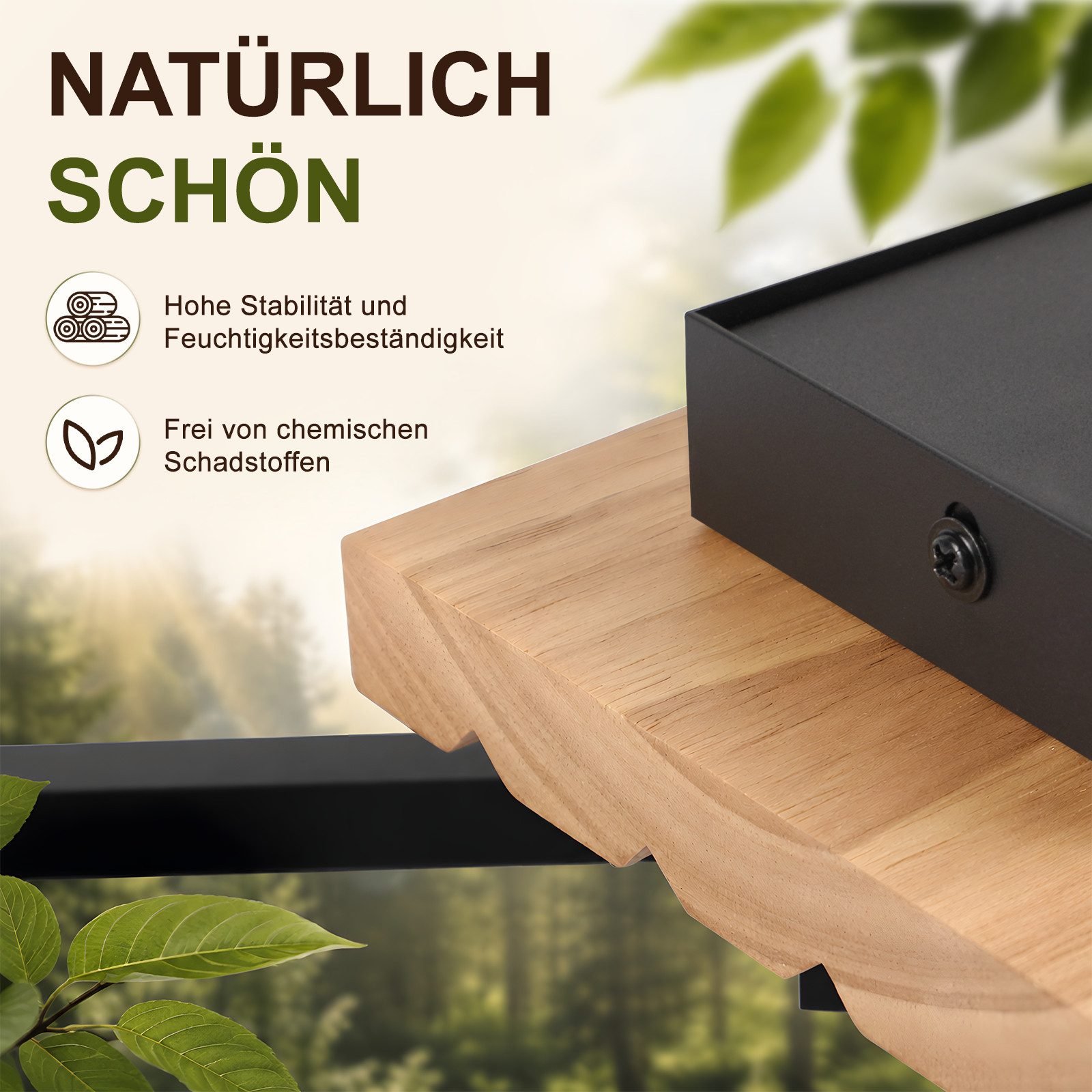 Nettlife LED Pendelleuchte Esstisch Holz moderne Hängelampe Esszimmerleuchte dimmbar, für Wohnzimmer Küche Nachttischleuchte rustikal-skandinavischer Stil – Bild 4 von 5