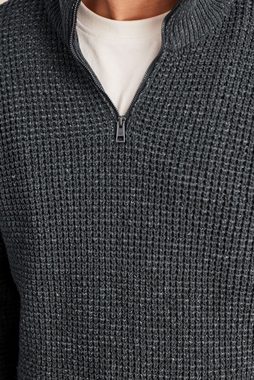 Next Troyer Zopfstrick-Pullover Chenille mit Reißverschluss (1-tlg)