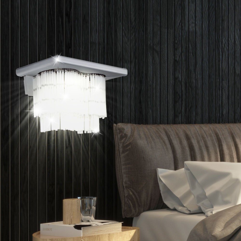 etc-shop LED Wandleuchte, Leuchtmittel Wohn Wand im- Lampe Warmweiß, Beleuchtung Stäbe inklusive, Glas Zimmer Leuchte Aluminium