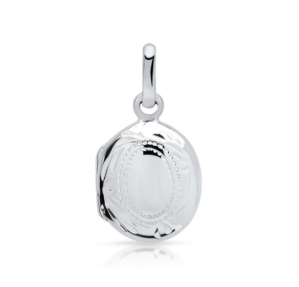 Unique Kettenanhänger Aufklappbares Medaillon oval mit Verzierung 925er Silber SP0317