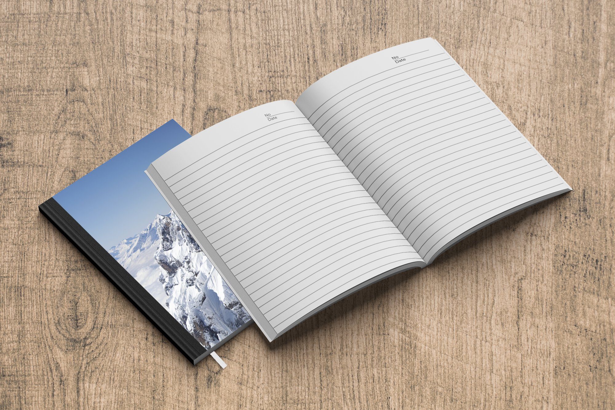 Seiten, Journal, Notizbuch Merkzettel, Berg, Haushaltsbuch - Tagebuch, A5, MuchoWow 98 - Schnee Notizheft, Alpen