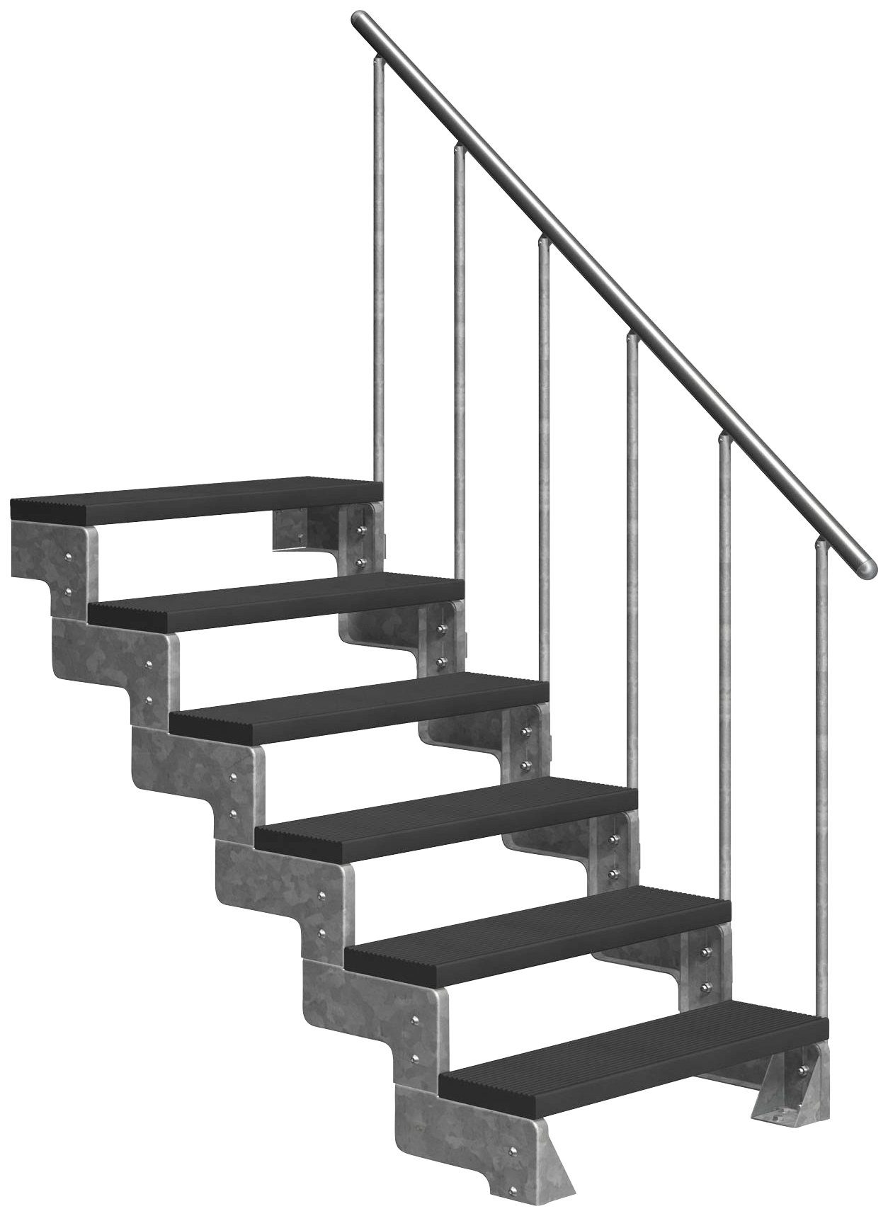 Stufen TRIMAX®-Stufen bis Gardentop, cm, für 132 Dolle offen, Geschosshöhen cm Außentreppe 80