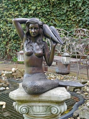 AFG Dekoobjekt Wasserspeier Wasserspiel Bronze Figur Meerjungfrau