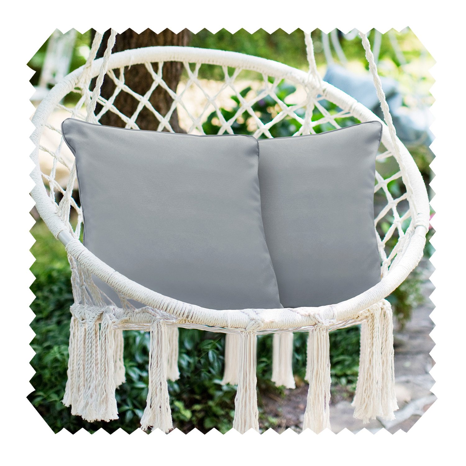 novely® Dekokissen 2er-Set OUTDOOR DEKOKISSEN - Wasserabweisender Kissenbezug - 45x45 cm, Schmutz- und wasserabweisend, Waschbar, Pflegeleicht