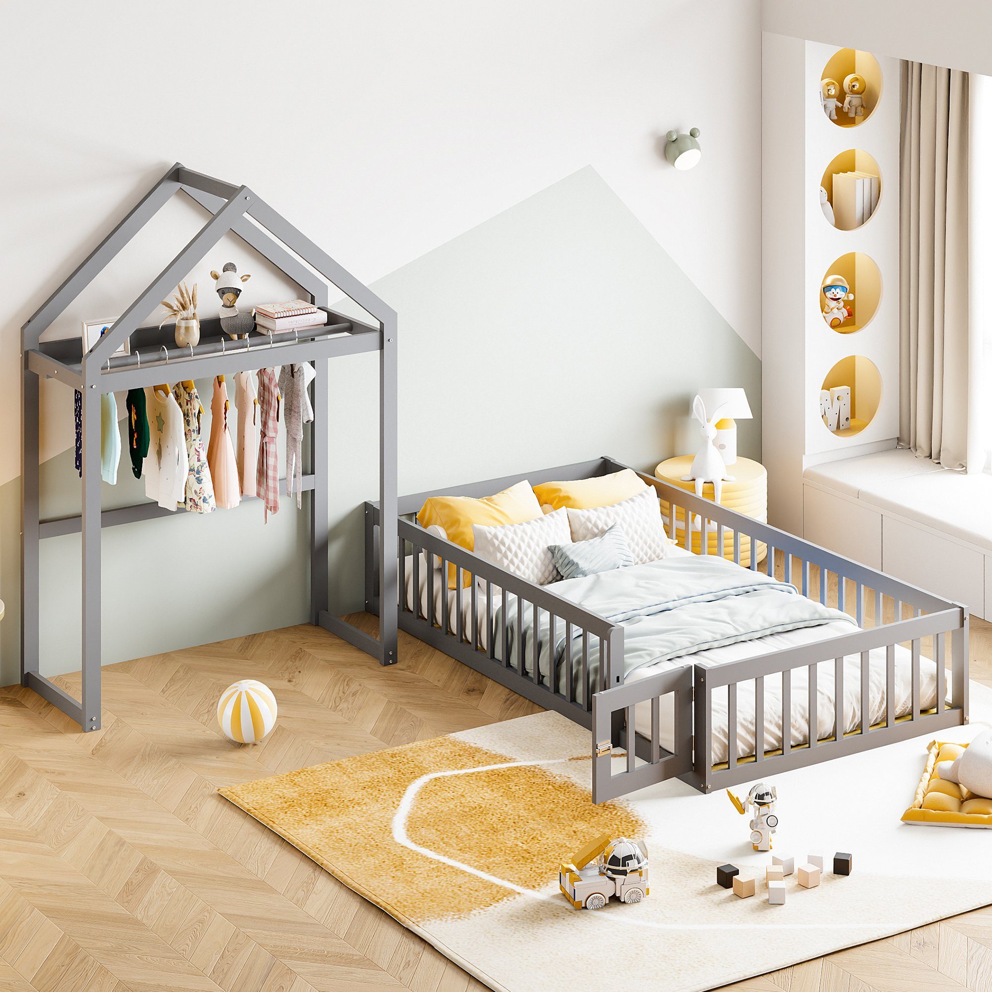 Flieks Massivholzbett, abnehmbares Kinderbett Hausbett mit günstig online kaufen