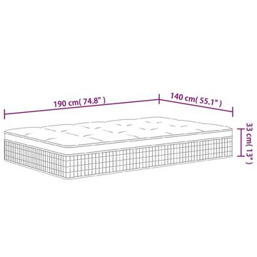 Boxspringmatratze Matratze Taschenfederkern Mittelfest 140x190 cm, vidaXL