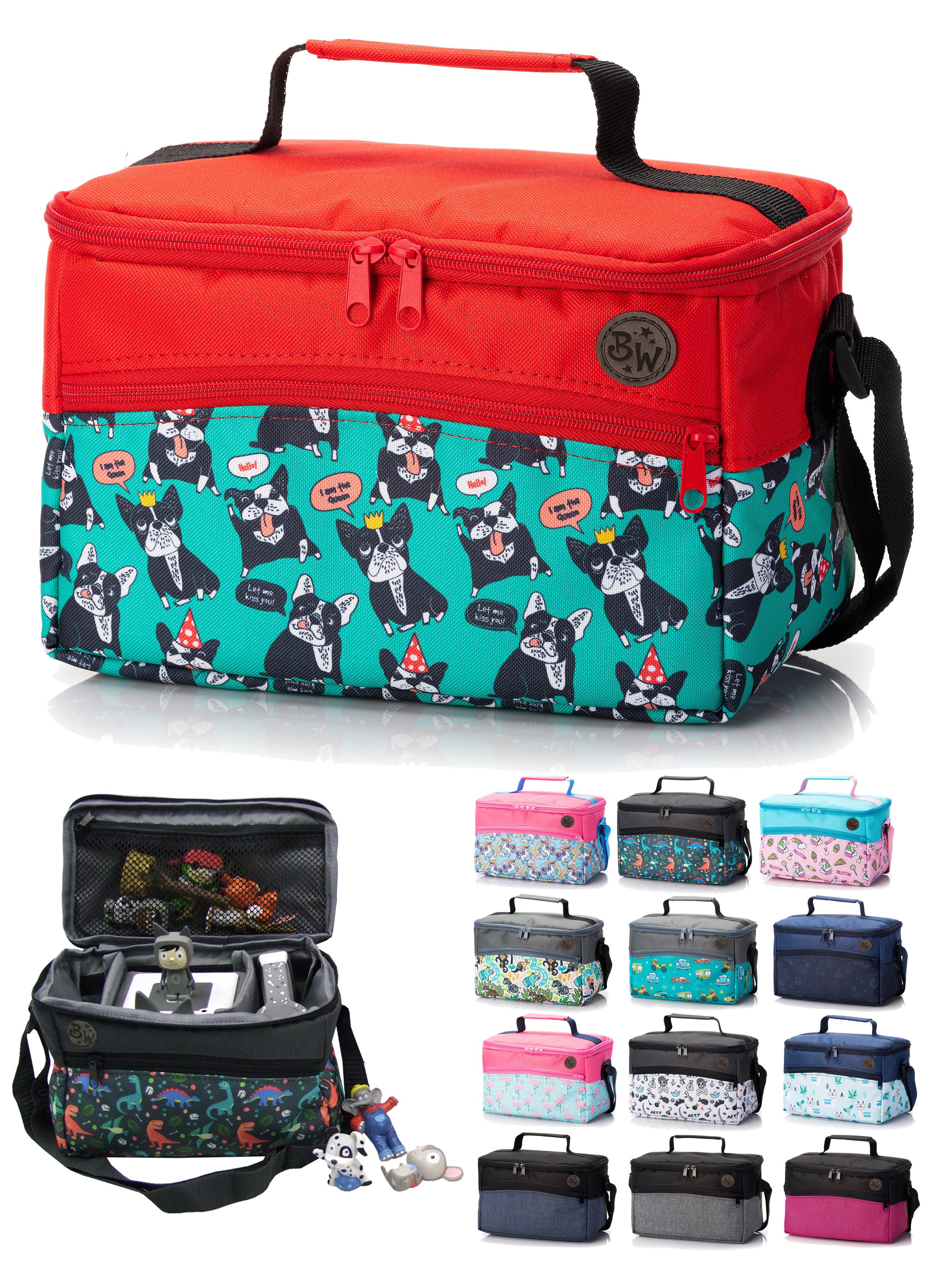 BambiniWelt by Rafael K. Aufbewahrungstasche Tasche für Toniebox Tigerbox für Musikbox Hörwürfel Innenfächer, innere Fächer dank Klettband frei verstellbar