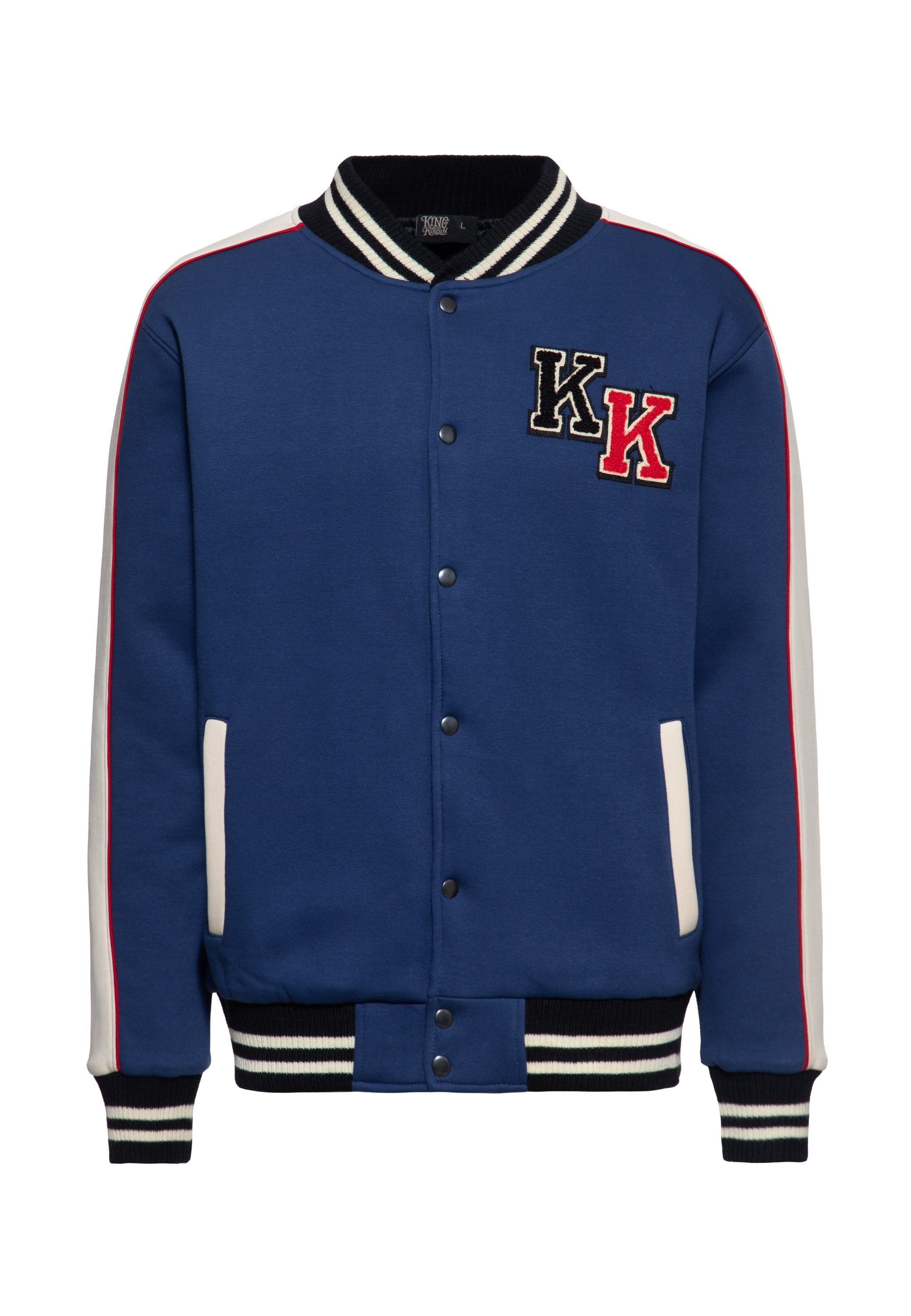 KingKerosin Collegejacke Hot Rod Engineering West Coast (1-St) Gesticktes Chenille-Patch mit 'KK'-Initialen auf der Brust