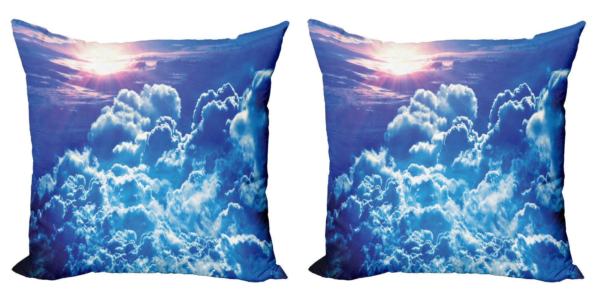 Kissenbezüge Modern Accent Doppelseitiger Digitaldruck, Abakuhaus (2 Stück), Blau Blauer Himmel bewölkt Sonnenaufgang-Foto