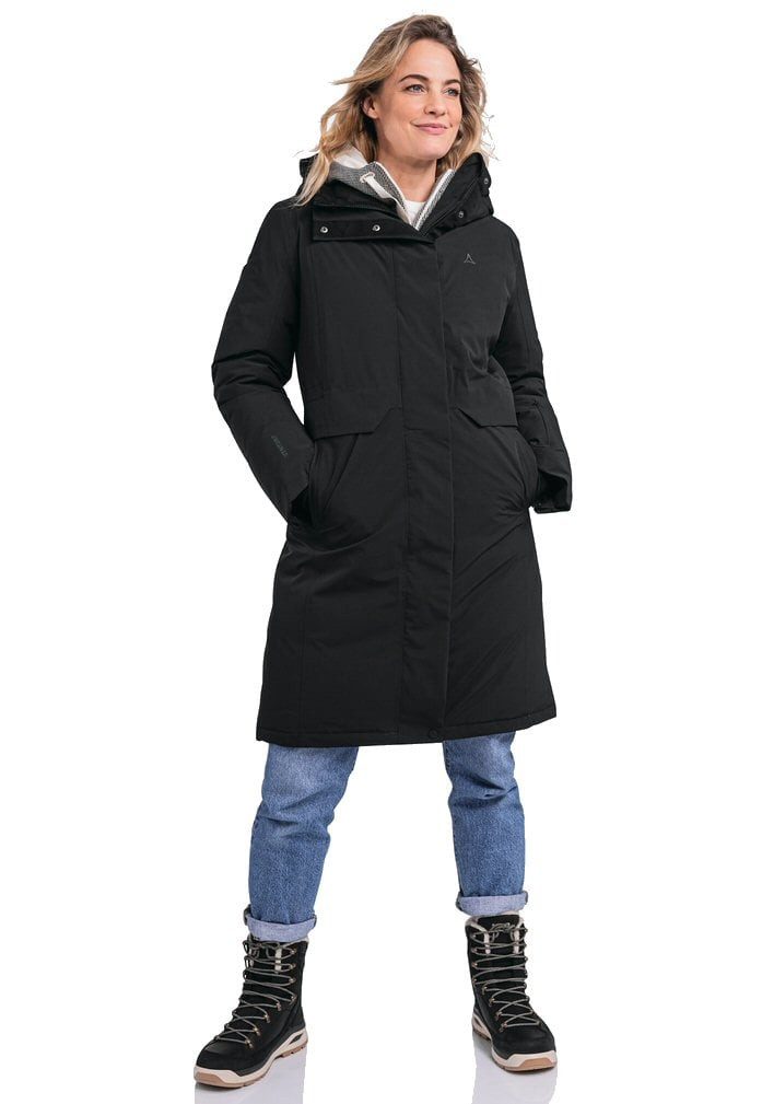 Schöffel Daunenmantel Down Parka Canterbury (4-Wege-Stretch, sehr warm, wasserdicht) schwarz