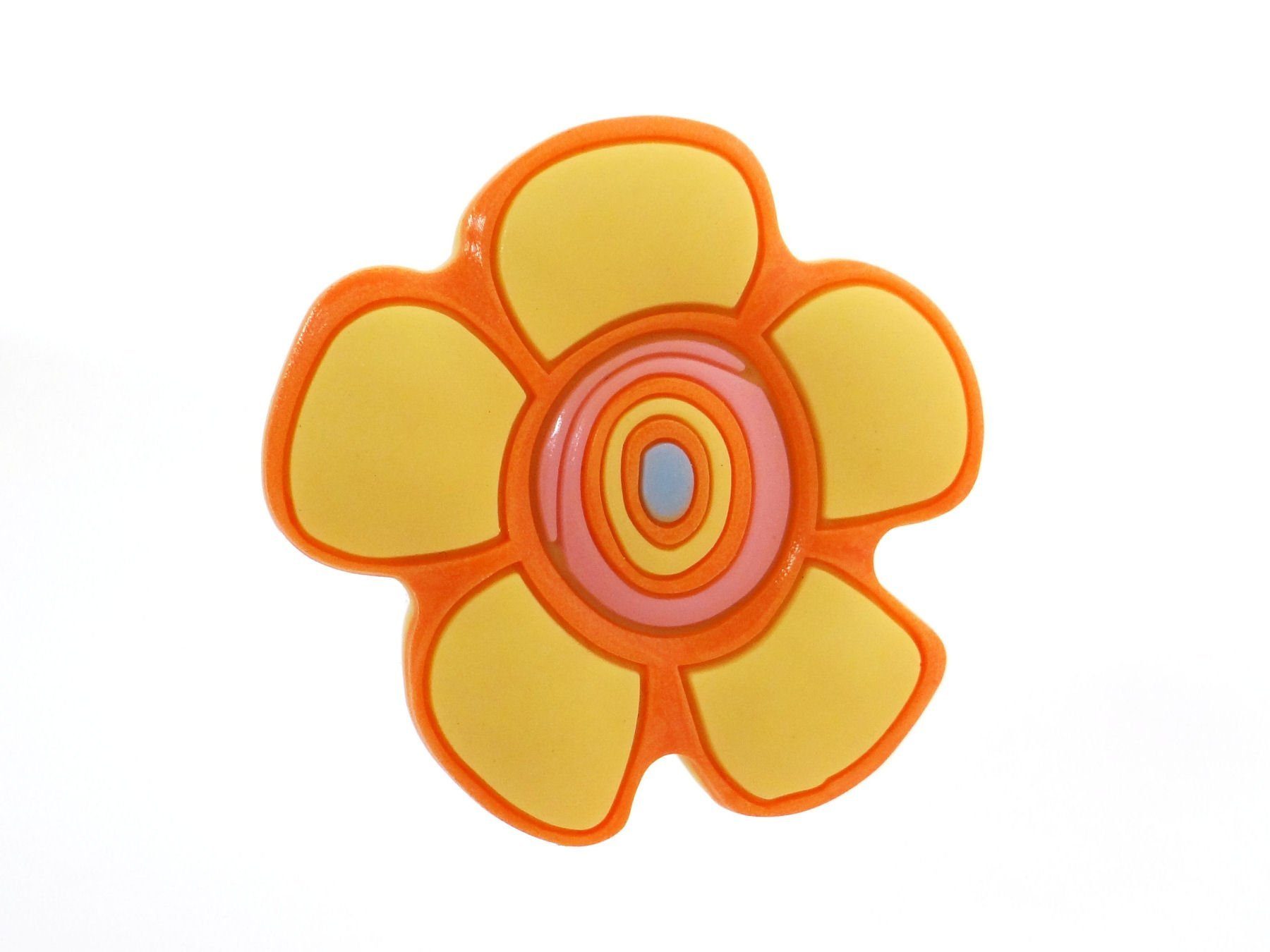 SO-TECH® Möbelknopf Kindermöbelknopf gelbe Blume aus Gummi, Knopf Knauf für Kinderzimmer incl. Schraube