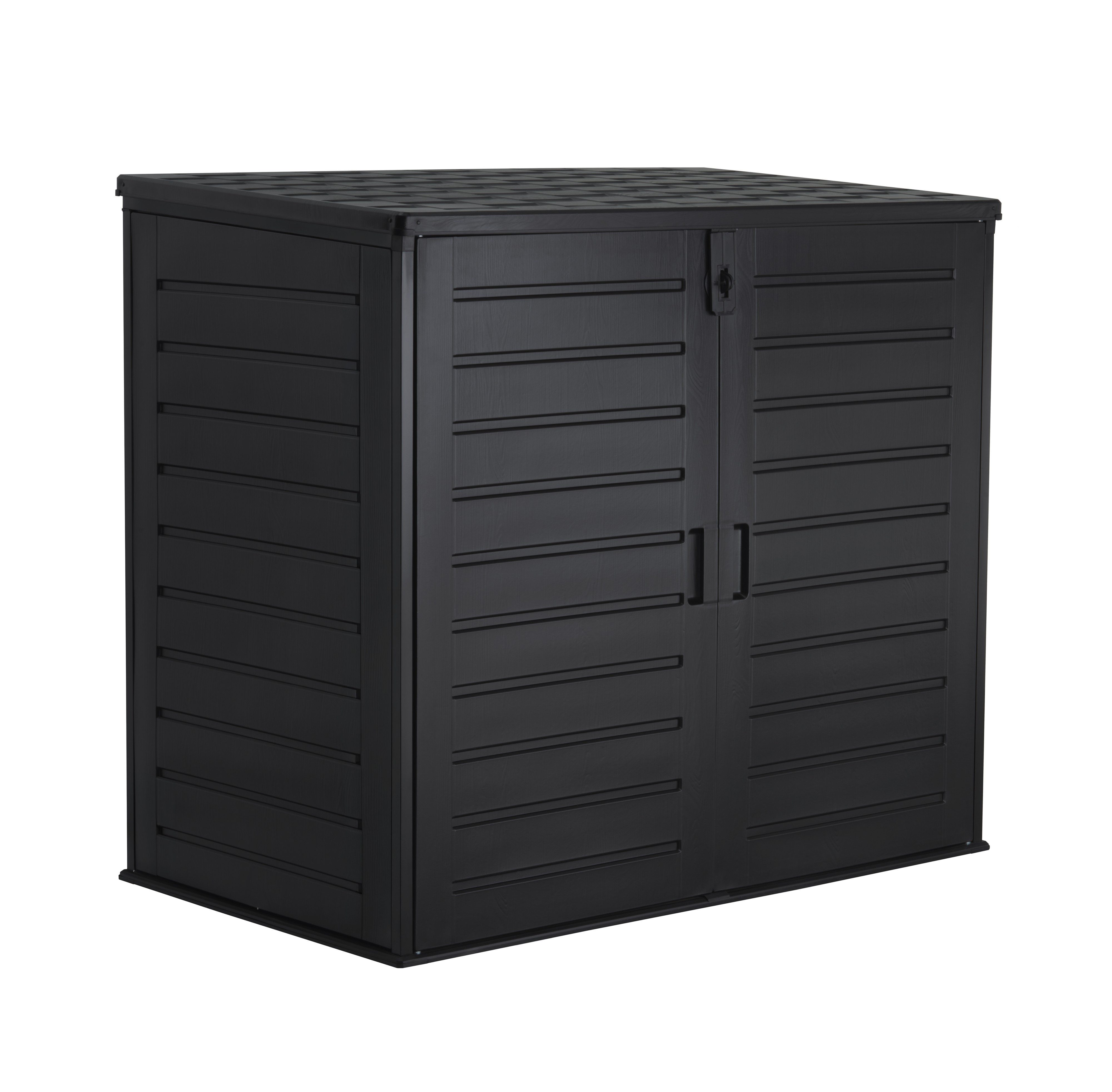 Koll Living Mülltonnenbox Tilia, 1170 Liter, Schwarz, für 2x 240 Liter Mülltonnen, mit Gasdruckfedern, abschließbar, pflegeleicht, wartungsfrei