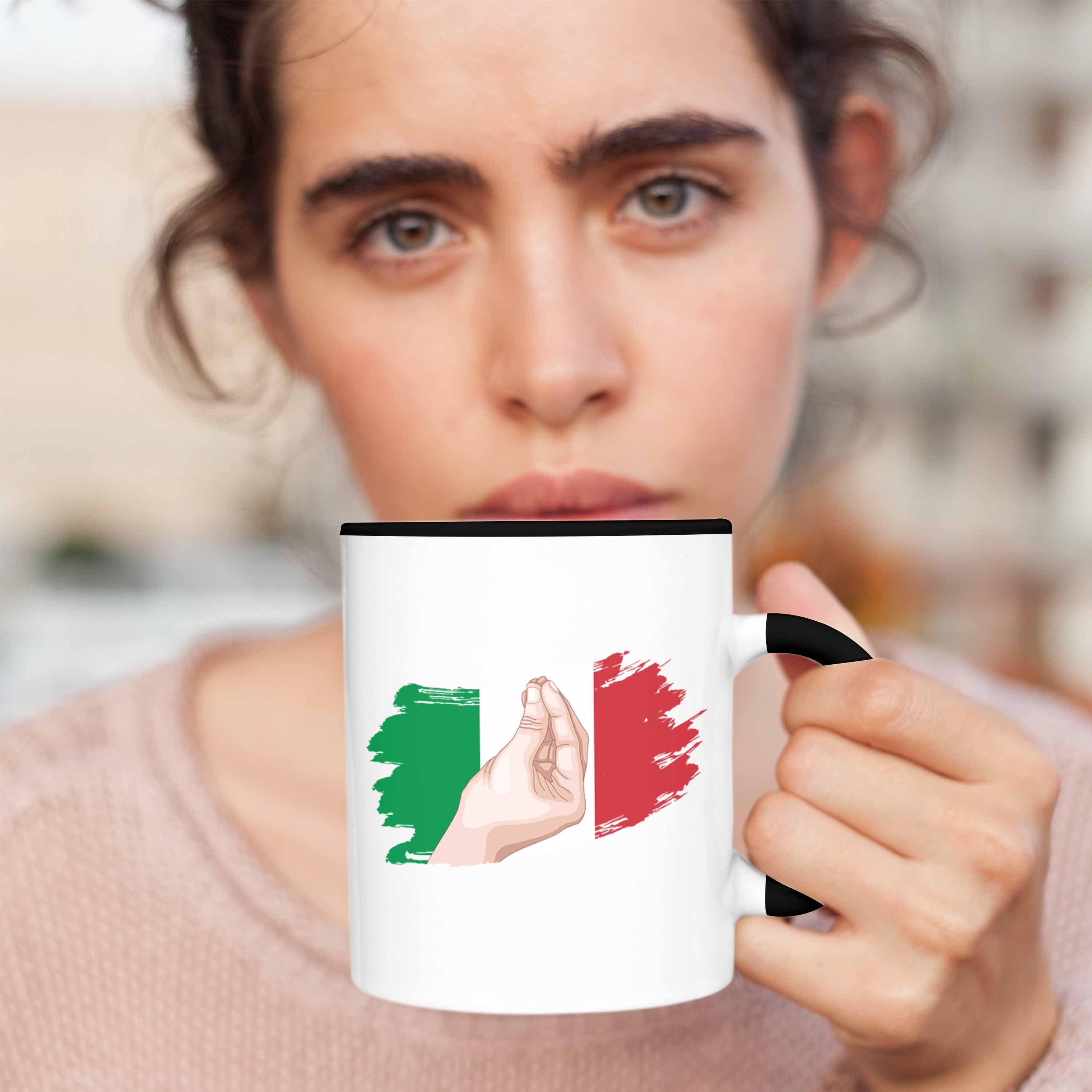 Geschenk Italiener Schwarz Urlaub Trendation für Tasse Italien Tasse Lustiges Rom