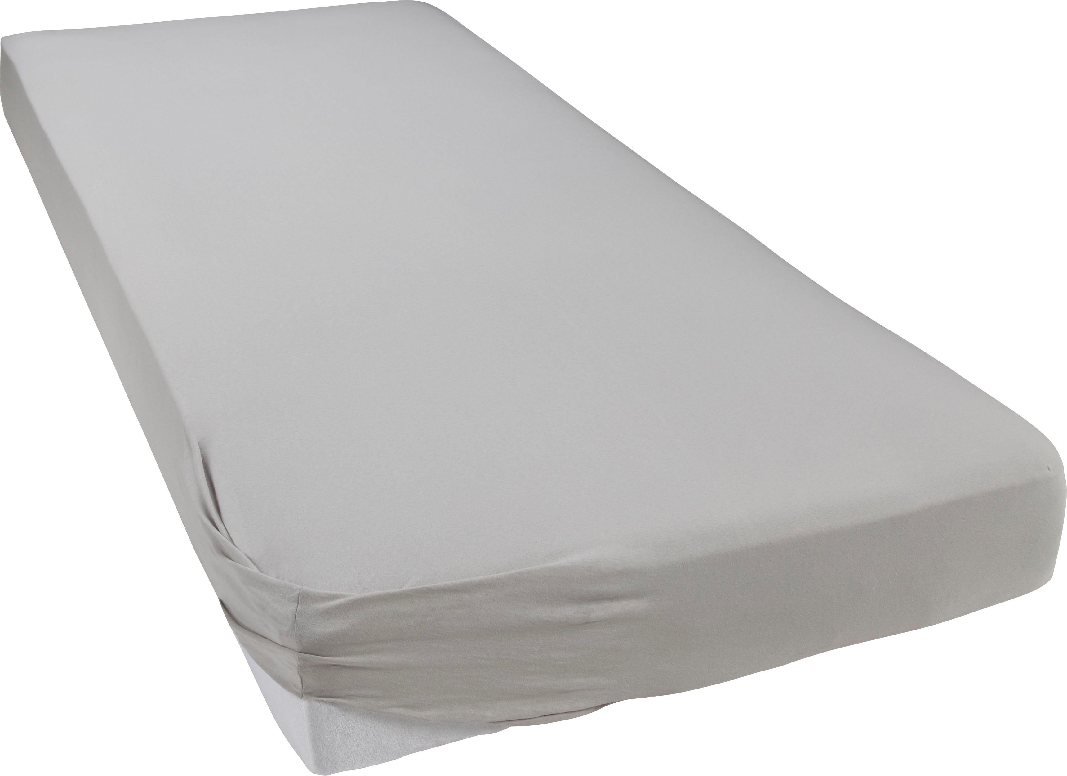 bellana Spannbettlaken bellana Aqua mit Elasthan, 160 g/m², Jersey-Elasthan, Gummizug: rundum, (1 Stück), Spannbetttuch für Matratzen bis 35cm Höhe, bügelfrei, faltenfrei