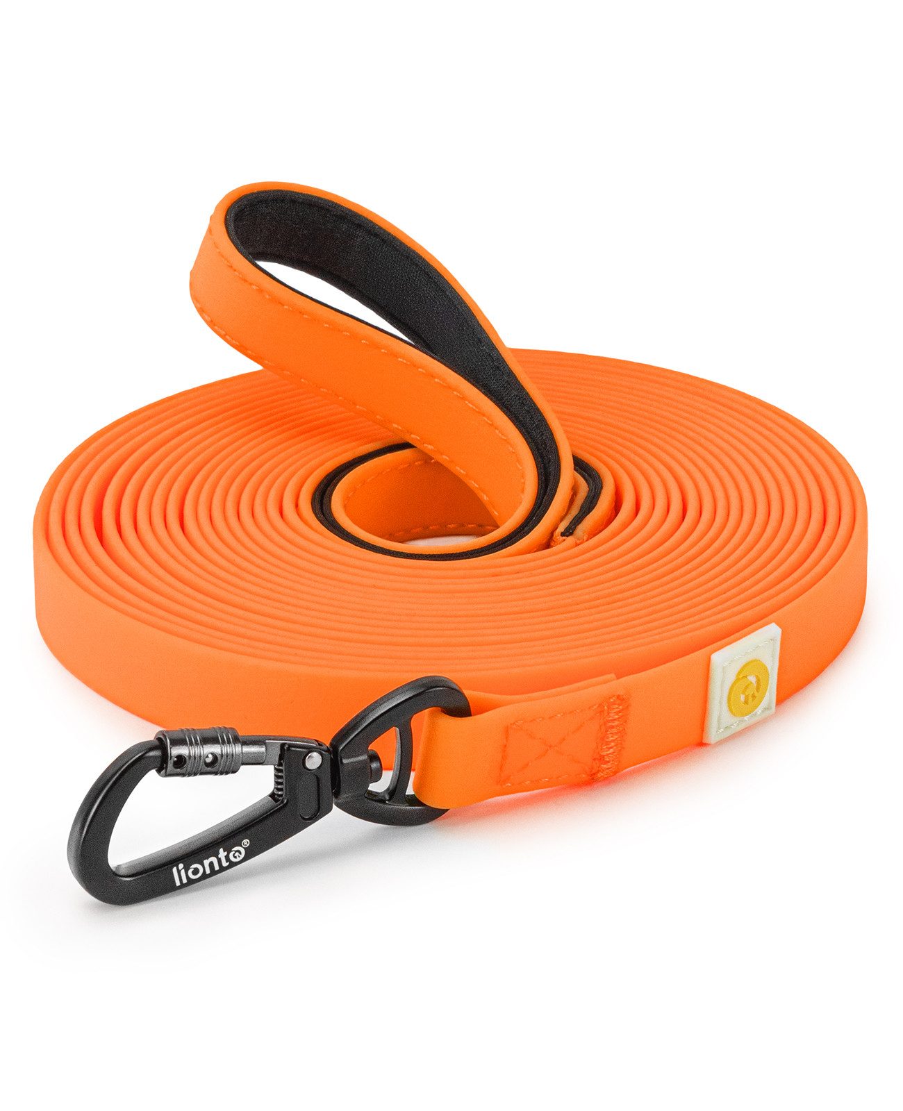 lionto Schleppleine strapazierfähig & wasserdicht, Nylon/PVC (mit Neopren-Handschlaufe, 1-tlg., Trainingsleine), mit Sicherheitskarabiner