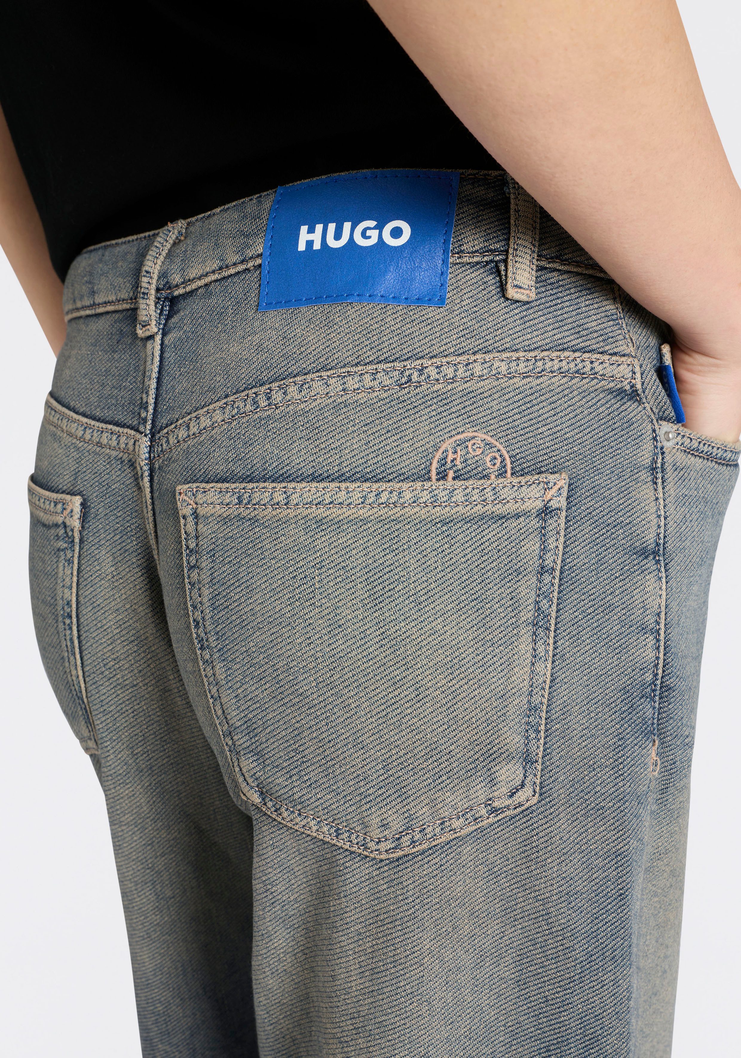 HUGO 5-Pocket-Jeans Gobana Low Rise, Wide Leg
