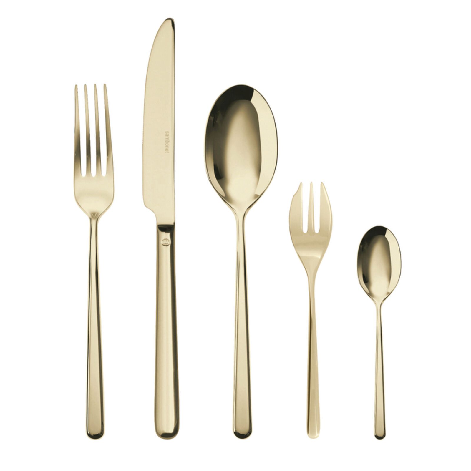 sambonet Besteck-Set Sambonet Linear Besteck 30tlg.Champagne (30-tlg), 6 Personen, Edelstahl rostfrei