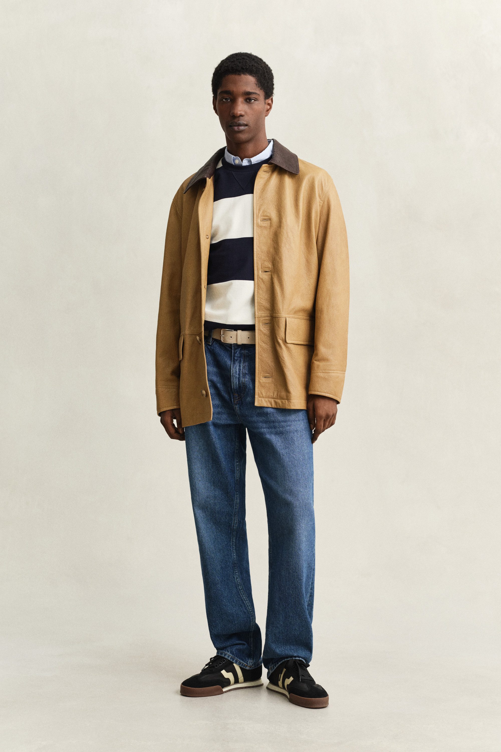 Gant Sweatshirt STRIPED C-NECK mit Rundhals und Logostickerei