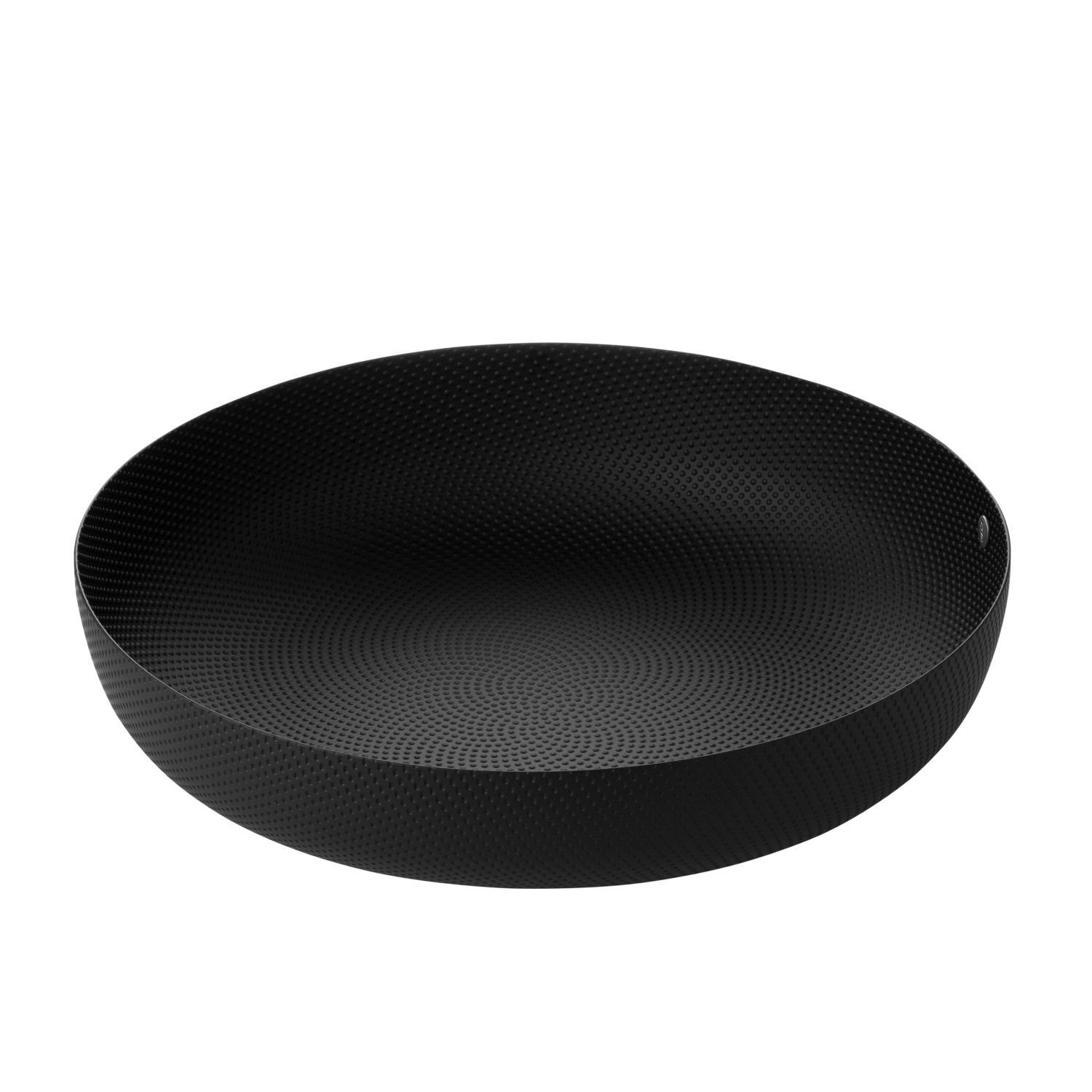Alessi Obstschale JM17/21 BT Schwarz 21 cm, Epoxidharzbeschichteter Stahl, mit Reliefdekor