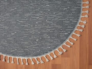 Hochflor-Teppich Moroccan Rockface, Myflair Möbel & Accessoires, rund, Höhe: 24 mm, modern, marokkanisches Design, meliert, flauschig weich, mit Fransen