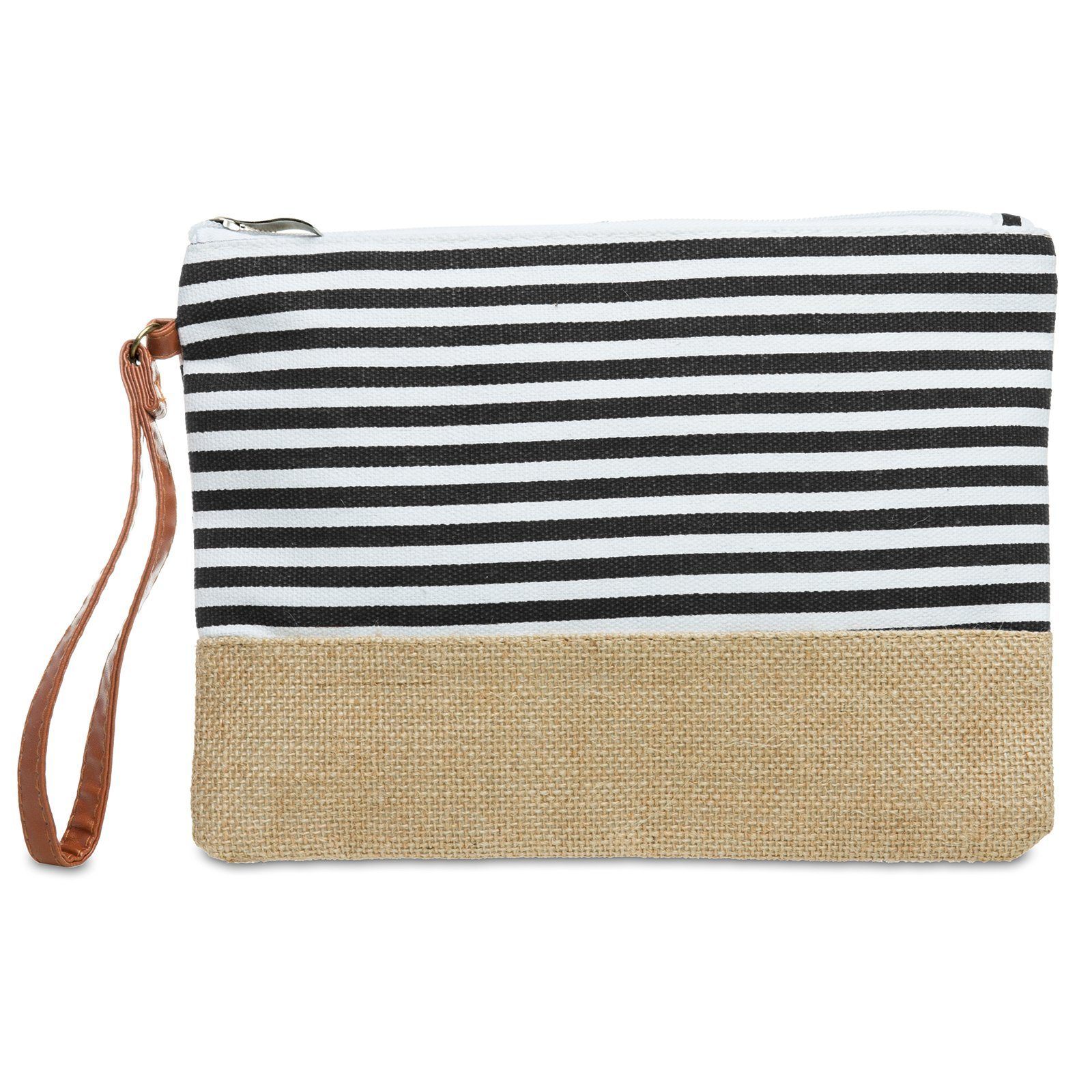 Caspar Clutch TS355 Damen Sommer Jute Tasche mit Streifen Print