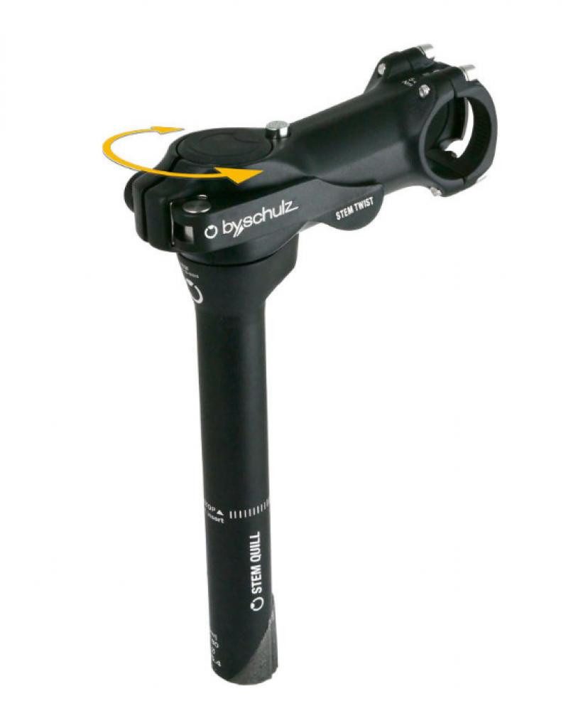 by.schulz Fahrradlenker By,Schulz Vorbau Stem Quill Twist SDS 115 mm schwarz - Alu 6061-T6 3D
