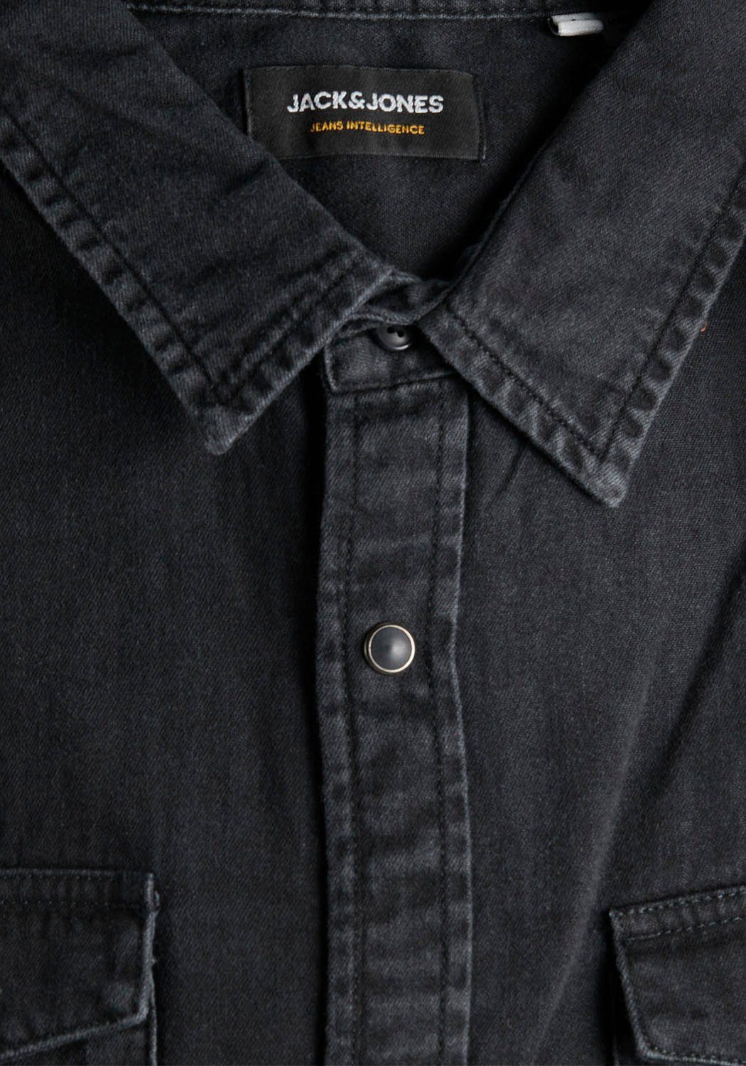 Jack & Jones Jeanshemd JJESHERIDAN im Workwear-Stil mit robuster Baumwollqualität unifarben, modisch, slim fit, Baumwolle, Hemdkragen