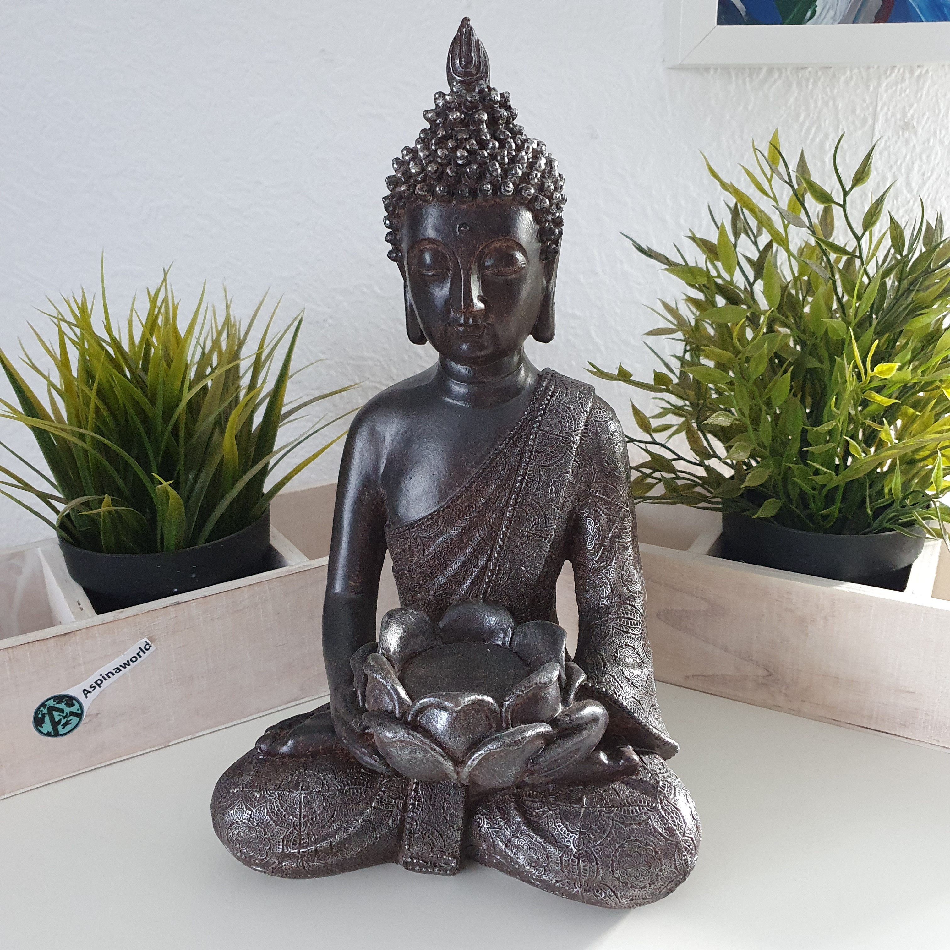 Aspinaworld Dekofigur Thai Buddha Figur braun günstig online kaufen