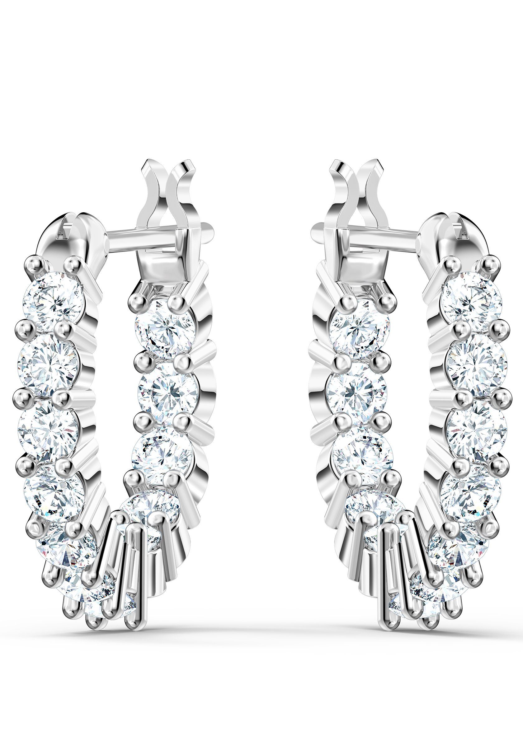 Swarovski Paar Creolen Schmuck Geschenk Matrix Tennis Vittore Ohrringe, Swarovski® Zirkonia (synth) – Bild 2 von 3