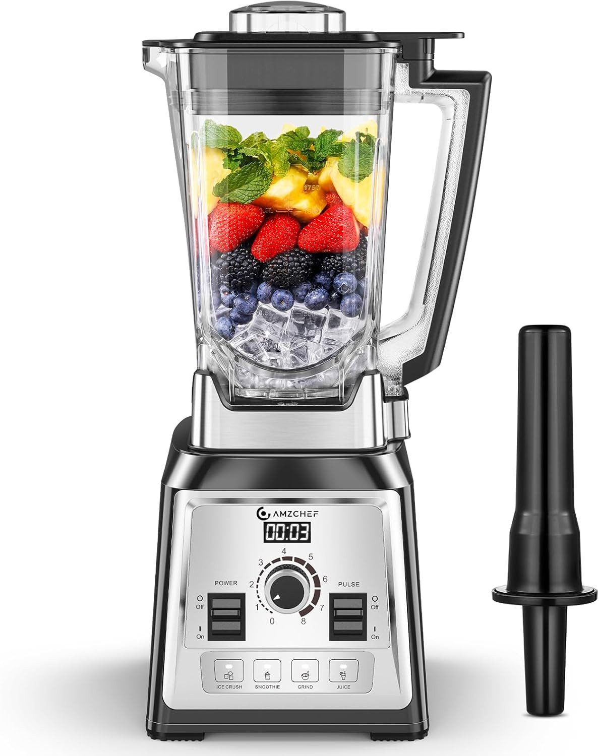 AMZCHEF Standmixer Standmixer 2000W Hochleistungsmixer Smoothie Maker