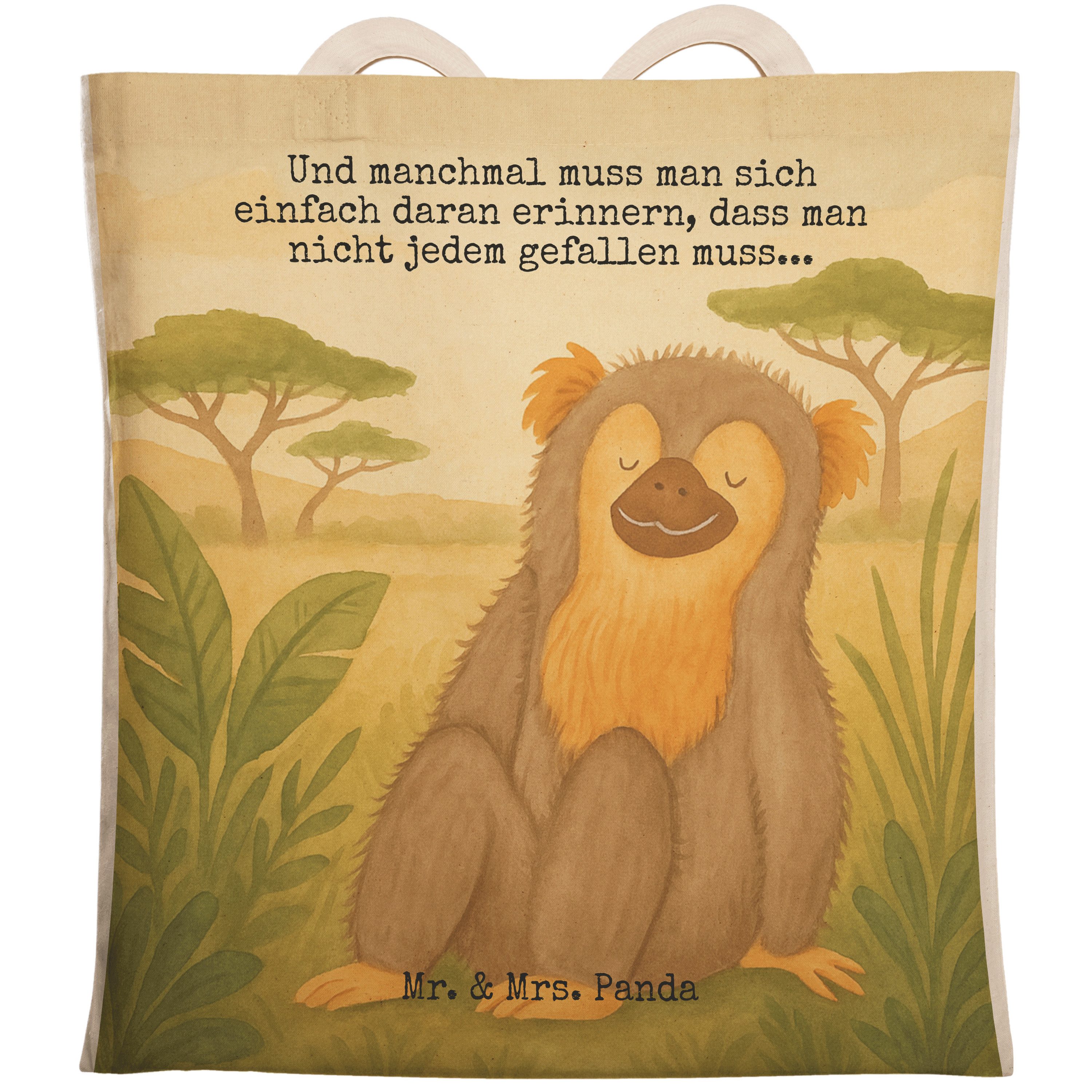 Mr. & Mrs. Panda Tragetasche Affe Design, Umhängetasche, Weiß, Сумки с ремнями, Strandtasche, Сумки для покупок (Packung, 1-tlg)