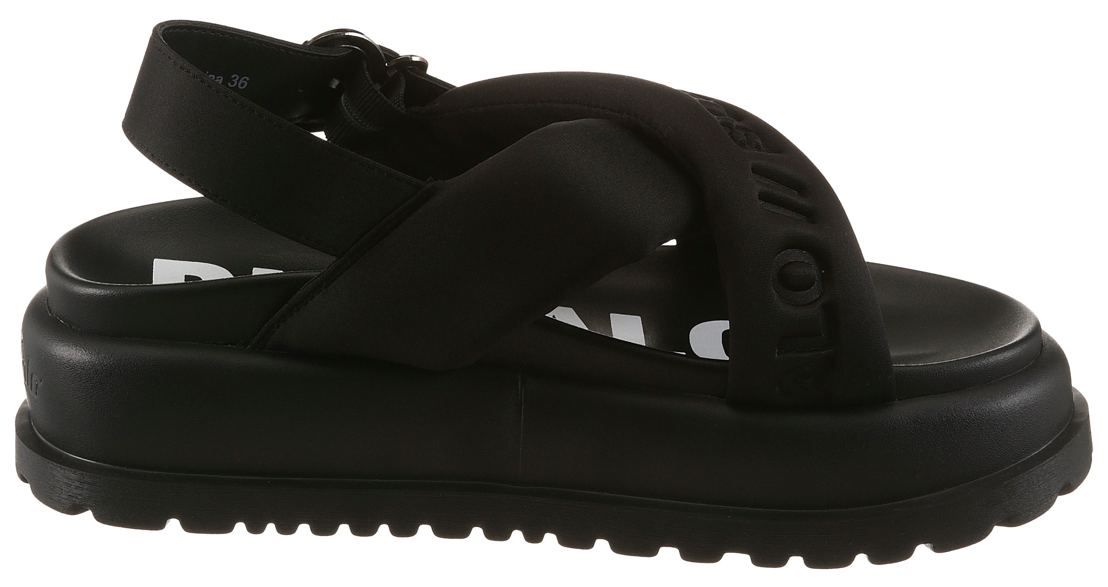 Buffalo Plateausandale Sandalette, Sommerschuh mit gekreuzter Bandage