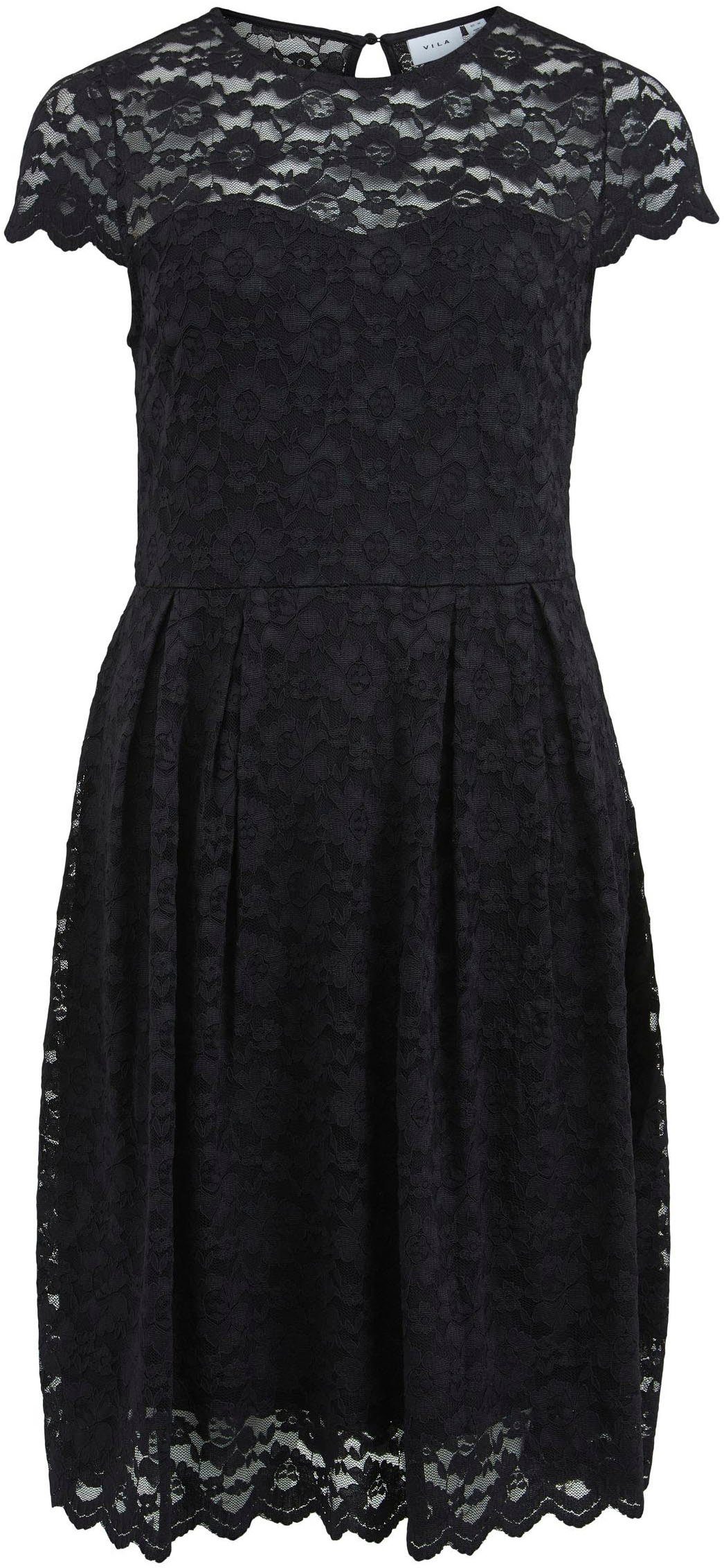 DRESS Vila LACE NOOS VIKALILA Black Spitzenkleid - CAPSLEEVE