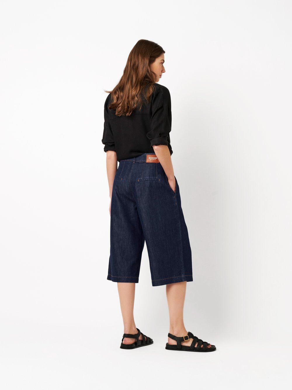 ROSNER Jeansbermudas Mara Wide (1-tlg) mit Bundfalten