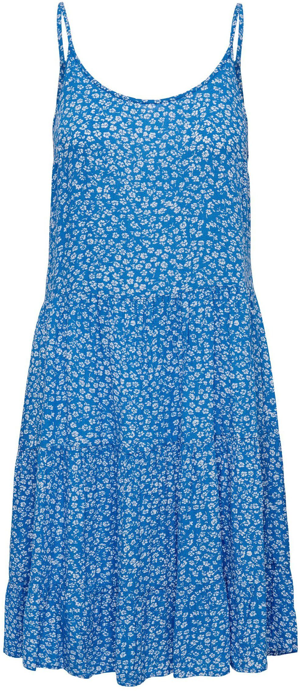 WVN ONLY Spaghettikleid NOOS AOP Marina ONLMAJ AOP:LUNA S/L FLOWER SHORT DRESS mit LIFE Volant