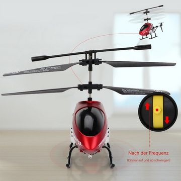 Kpaloft RC-Helikopter Hubschrauber, 3.5-Kanal, RTF, 2,4GHz, mit LED Licht, Höhe-Halten, rot, für Jungen, Erwachsene