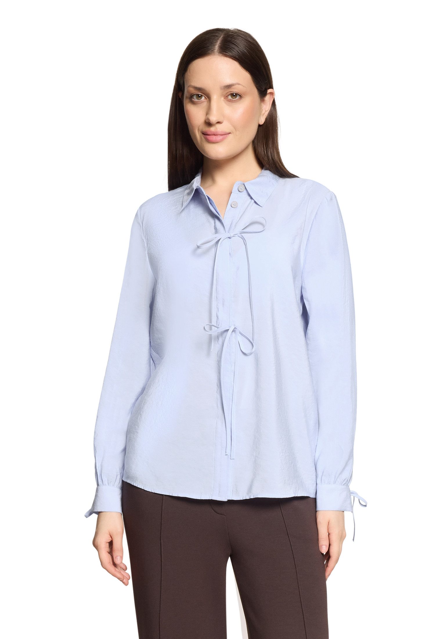 Hemdbluse Damen mit Schleifenknoten