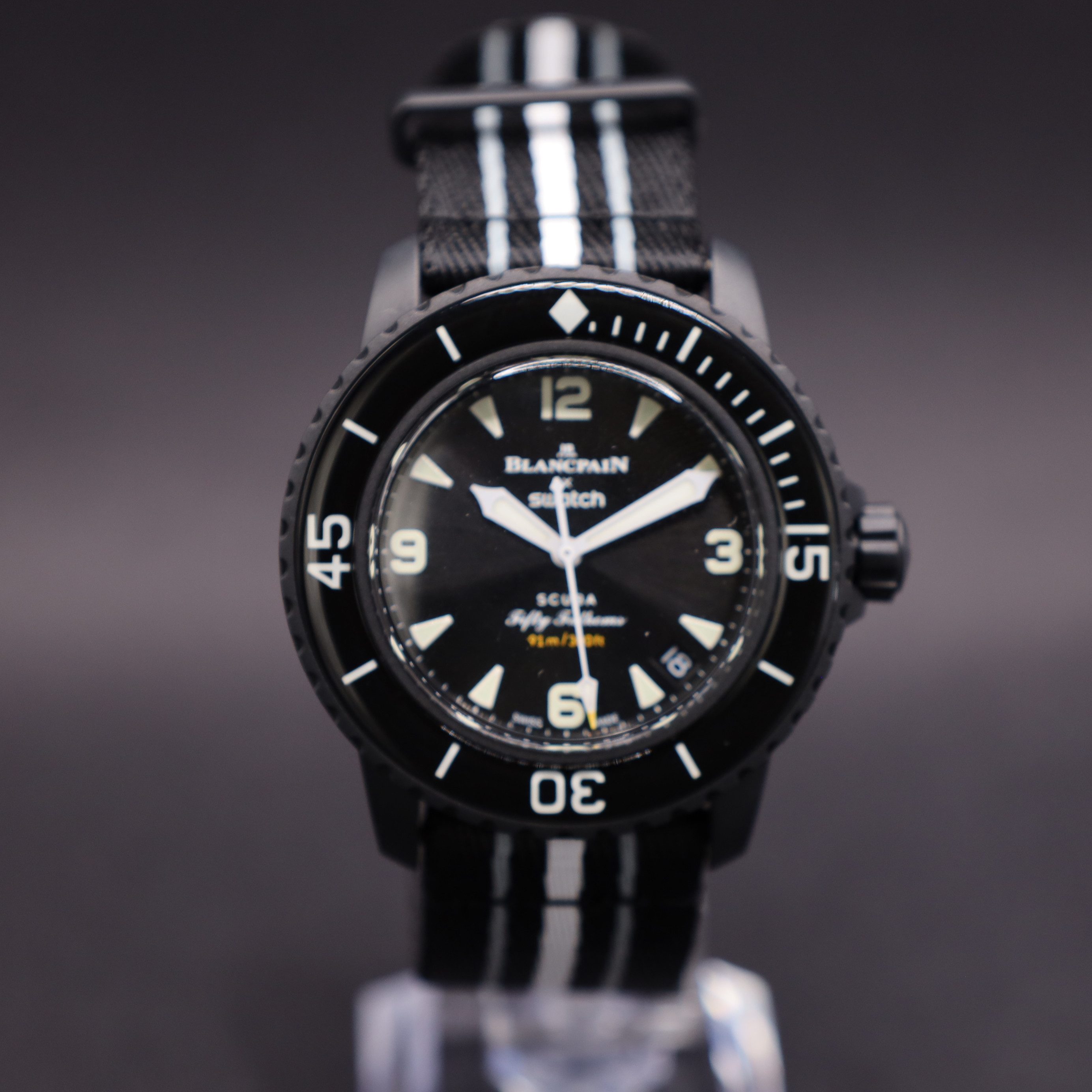Swatch Automatikuhr Swatch x Blancpain Ocean of Storms Bioceramic Scuba Fifty Fathoms
